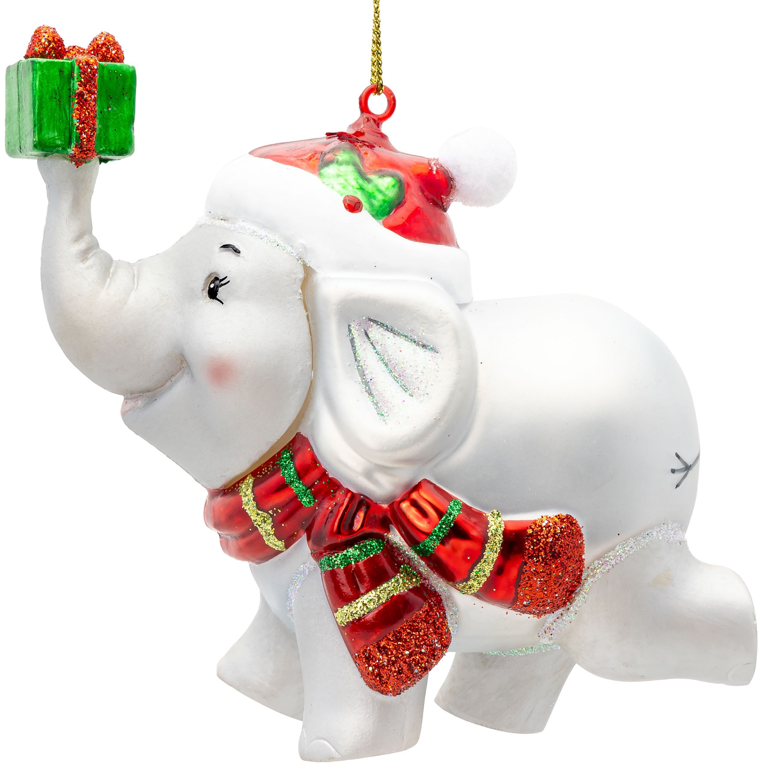 Christbaumschmuck Elefant besondere Weihnachtskugel Glas Anhänger – BS905