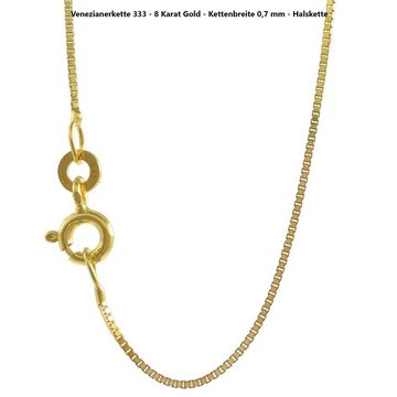 HOPLO Goldkette Goldkette Venezianerkette Länge 36cm Breite 0,7mm - 333-8 Karat Gold, Made in Germany