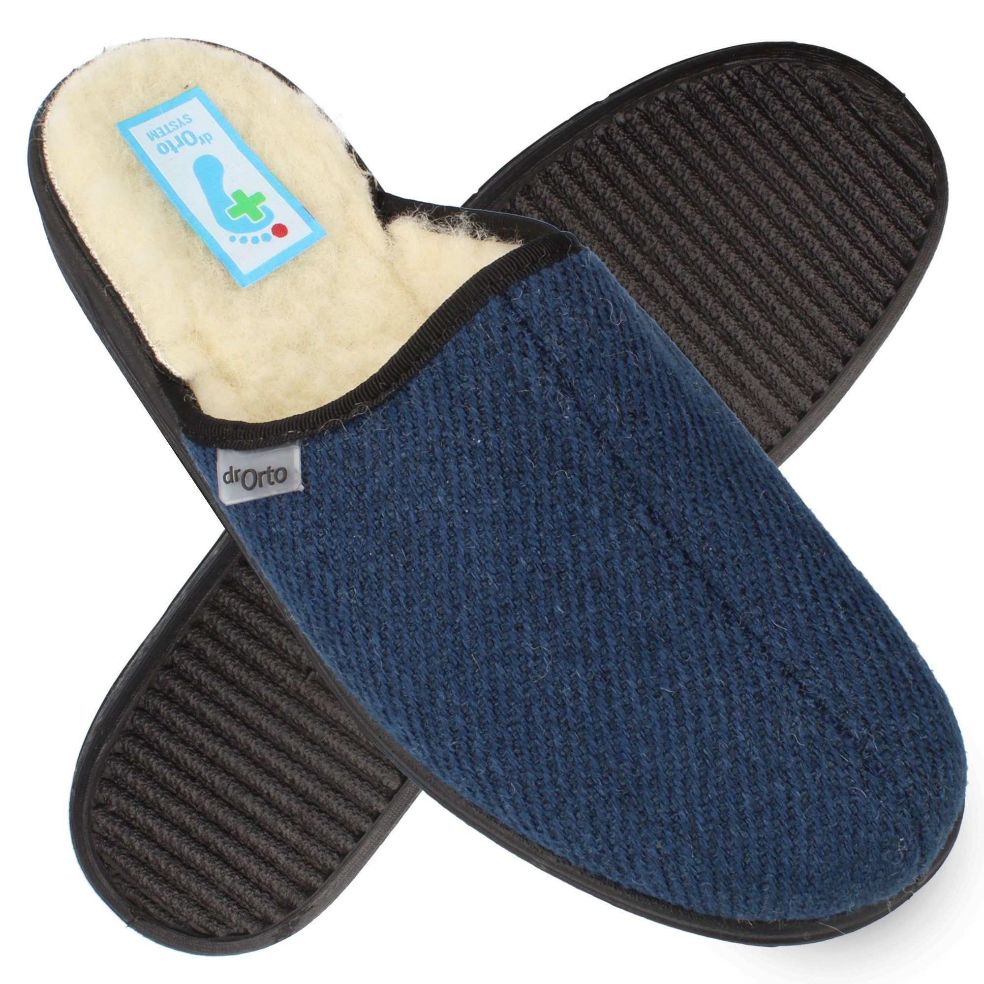 Dr. Orto Holken gefütterte Pantoffeln Herren Hausschuh zum Schlupfen, Pantoffeln, Winterhausschuhe
