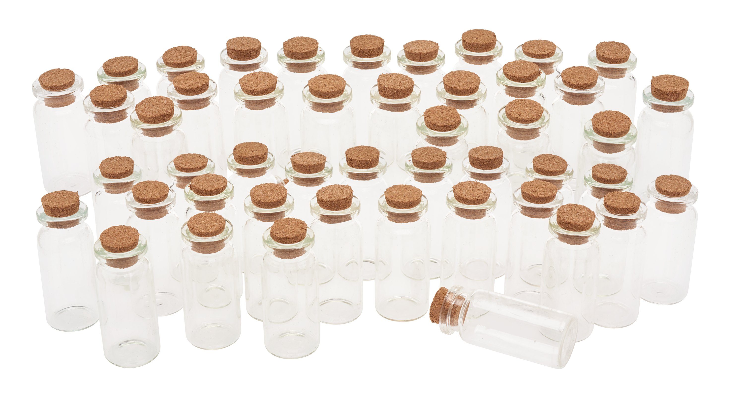 VBS 10 ml, XXL Trinkflasche mit 48 Stück Korken Glasfläschchen