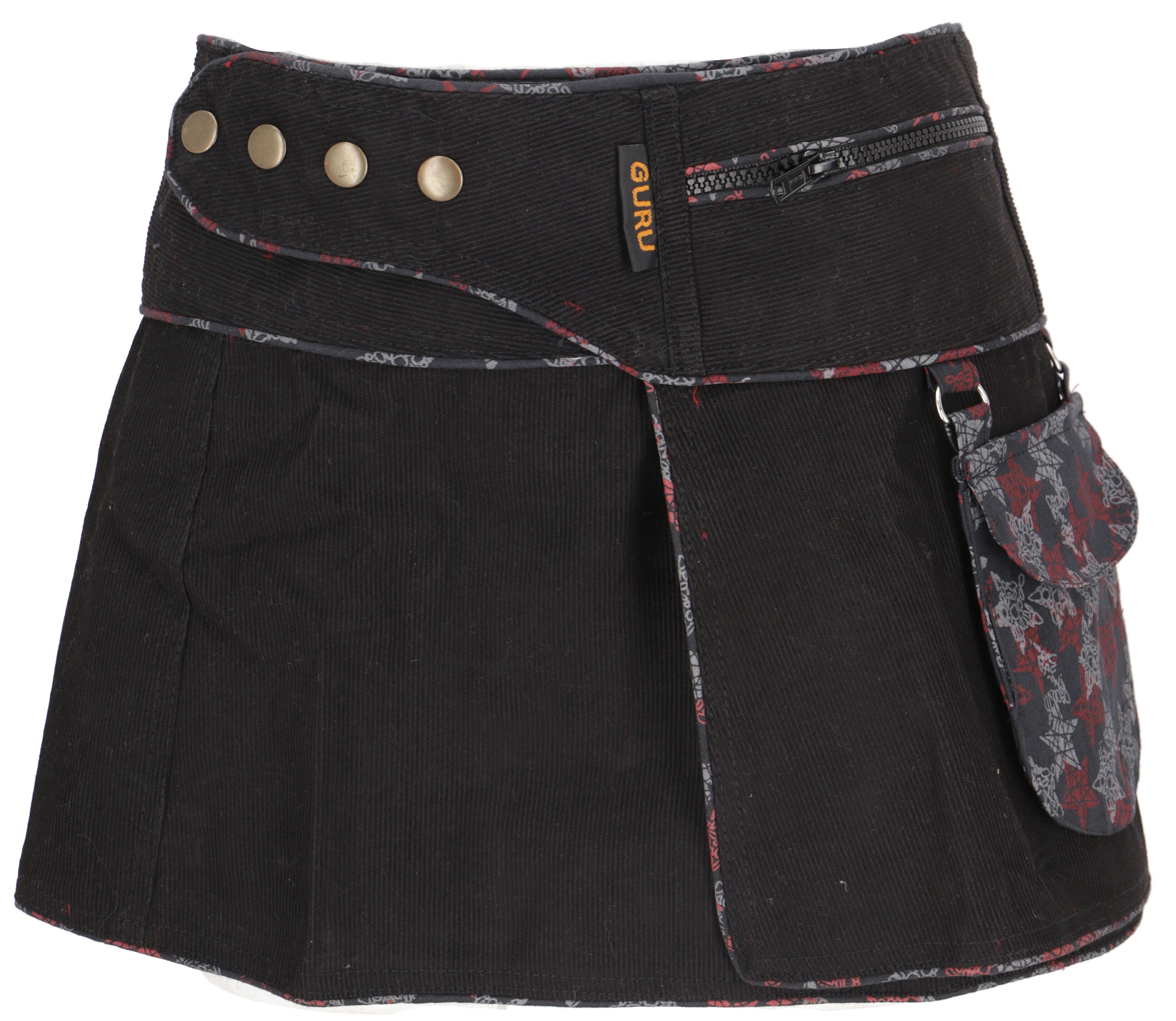 Minirock Wickelrock, Cord Minirock, Cacheur, Sidebag -..