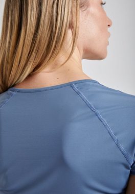 SPORTKIND Funktionsshirt Tennis Capsleeve T-Shirt für Mädchen & Damen grau blau