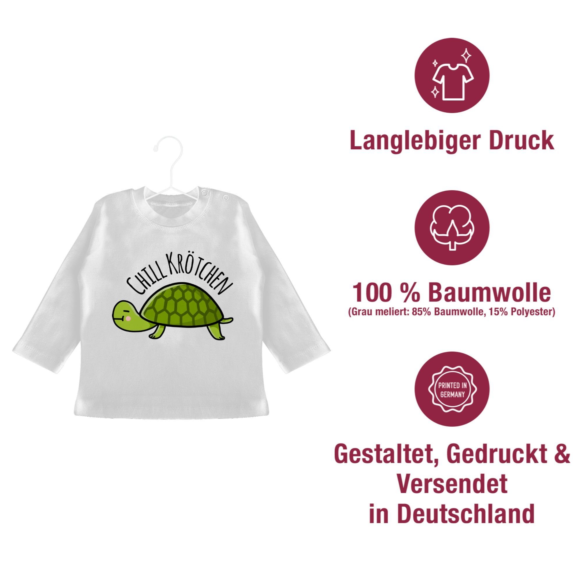 Shirtracer T-Shirt Chill Krötchen Schildkröte Animal Weiß Baby 2 Print Tiermotiv