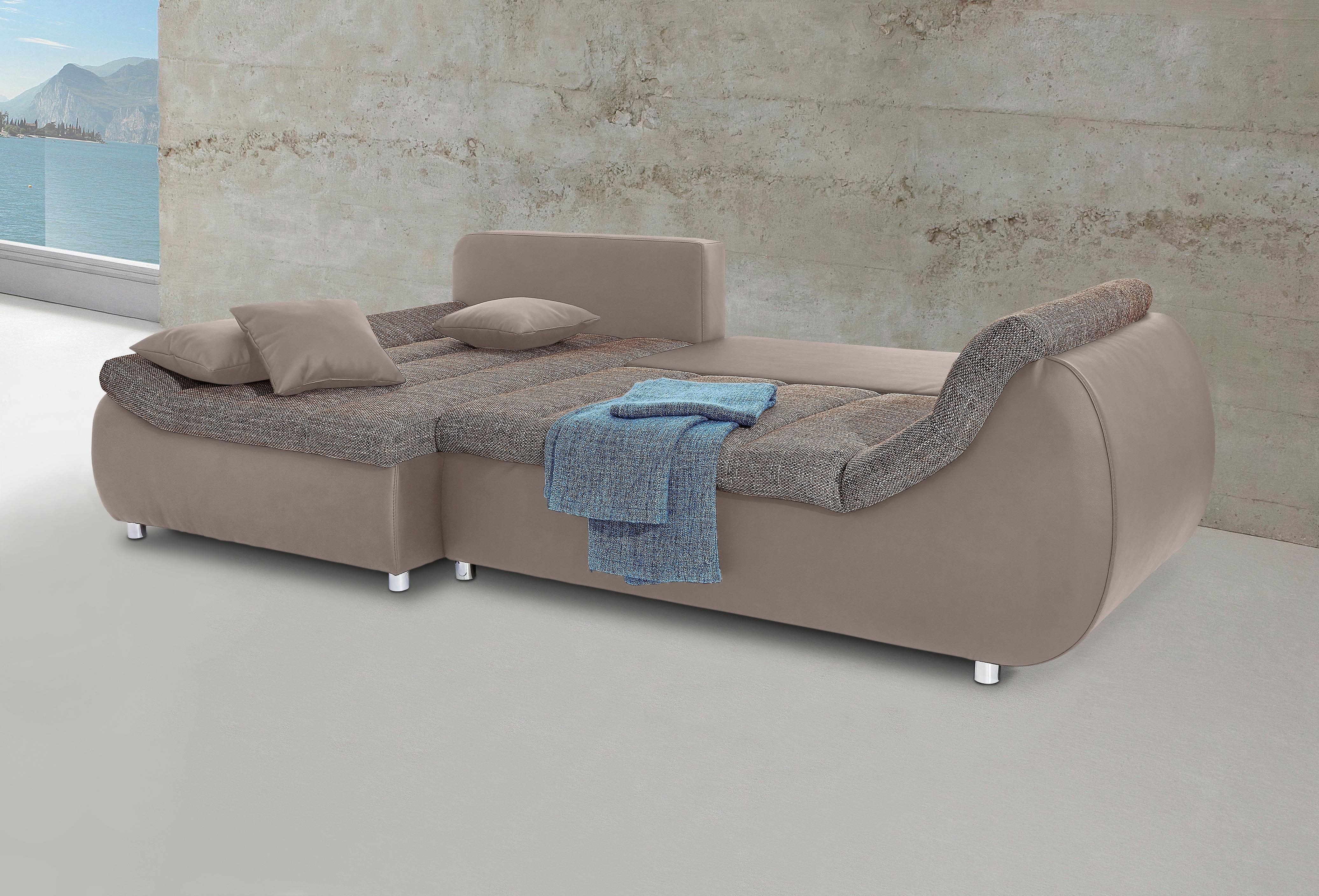 INOSIGN Ecksofa "Imola elegant und bequem, aktuelle Steppung im Sitz, L-For günstig online kaufen