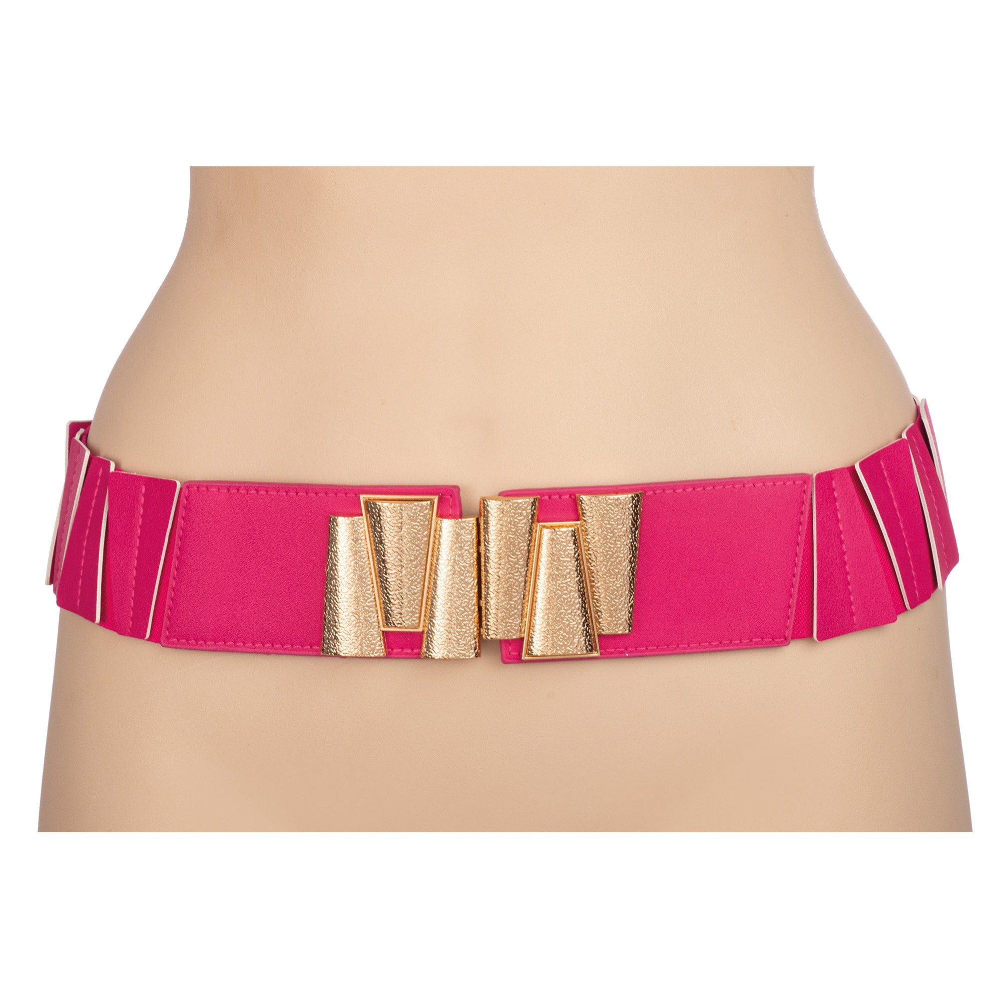 Cassandra Accessoires Taillengürtel "Cone" Stretchgürtel mit goldenem Hakenverschluß pink