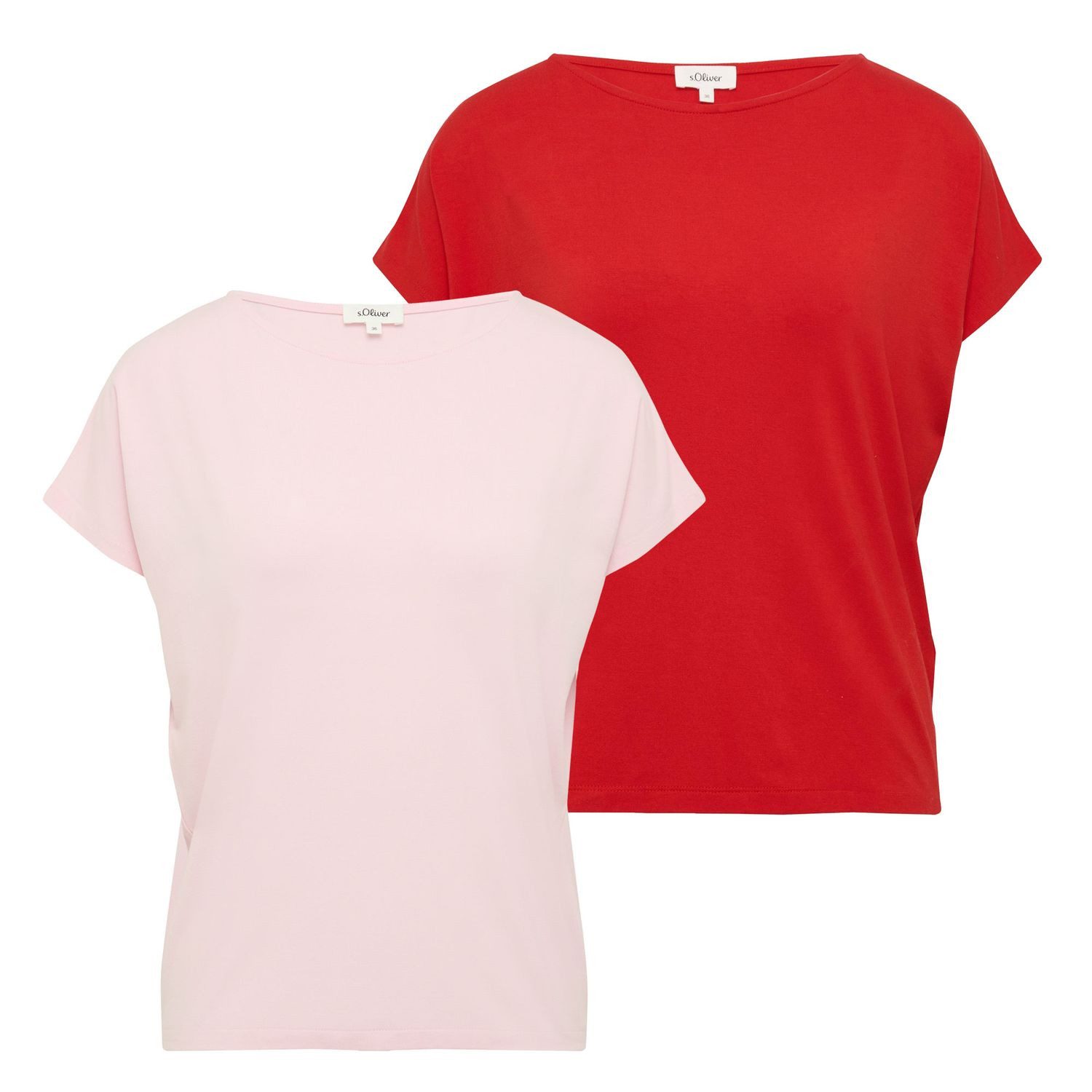 s.Oliver T-Shirt (Set) Fließendes Jersey-Shirt, überschnittene günstig online kaufen