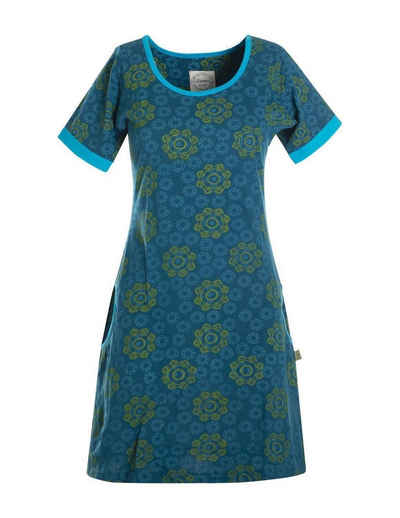 Vishes Jerseykleid Kurzarm Kleid Blumen Tunika Jerseykleid Baumwolle Tunika, Elfen, Hippie, Boho Style