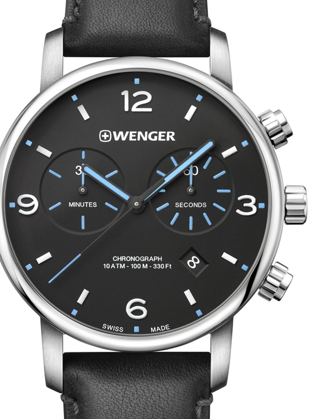 Wenger Quarzuhr Wenger 01.1743.120 Urban Metropolitan Chronograph Herrenuhr 44mm 10ATM Wenger 01.1743.120 Urban Metropolitan Chronograph Herrenuhr 44mm 10ATM