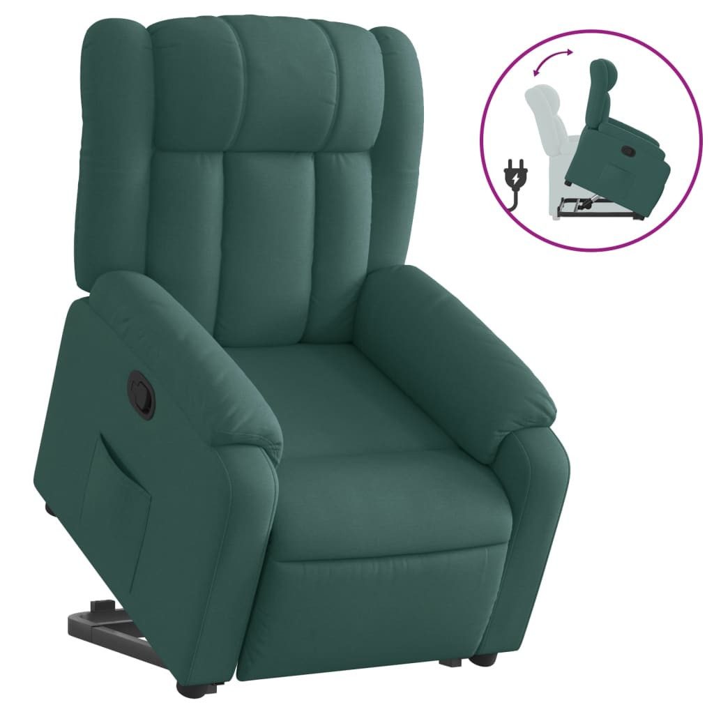 vidaXL Sessel Relaxsessel mit Aufstehhilfe Dunkelgrün günstig online kaufen