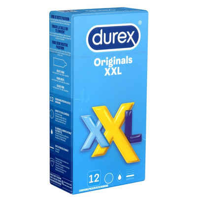 durex XXL-Kondome Originals XXL Packung mit, 12 St., extra große Markenkondome mit 60mm Breite