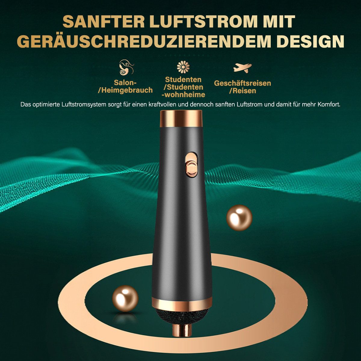MOPUEA Lockenstab 3in1 Multifunktions Haartrockne 3-Gang-Modus Stummschaltung Haarpflege, 3 Temperaturstufen,pflegt und nährt das Haar,angenehme Kopfhautmassage – Bild 5 von 5