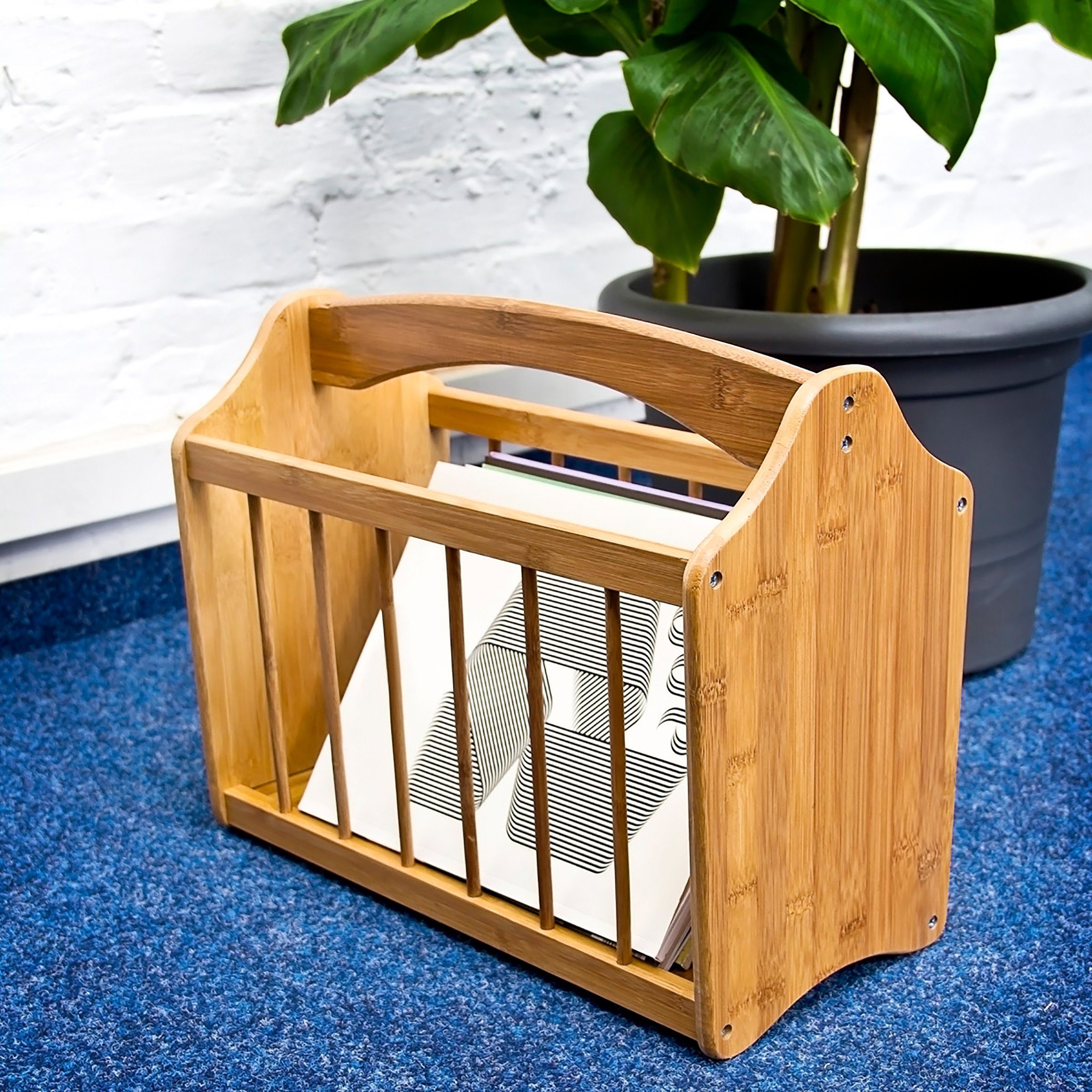 relaxdays Zeitungsständer Bambus günstig online kaufen