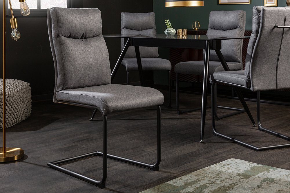riess-ambiente Freischwinger COMFORT grau, Esszimmer · Webstoff · Metall · günstig online kaufen
