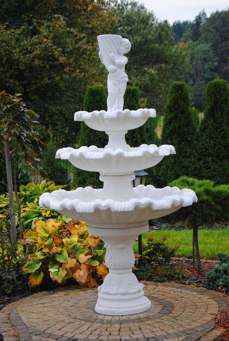 Xlmoebel Zierbrunnen Springbrunnen Skulptur Deko Garten Fontaine Teich 227cm, Made in Europa