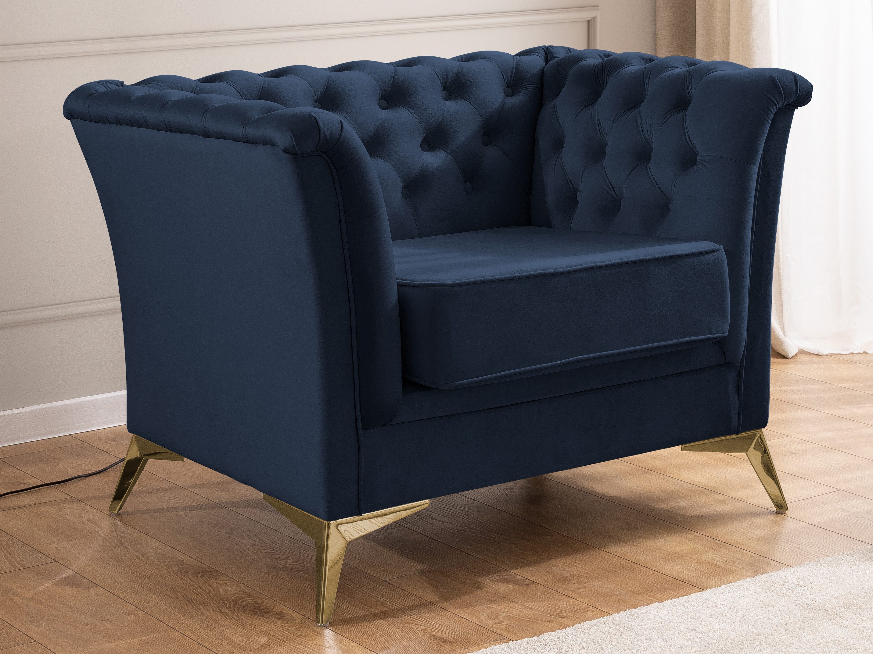 S-Style Möbel Chesterfield-Sessel Whitby aus Samt günstig online kaufen