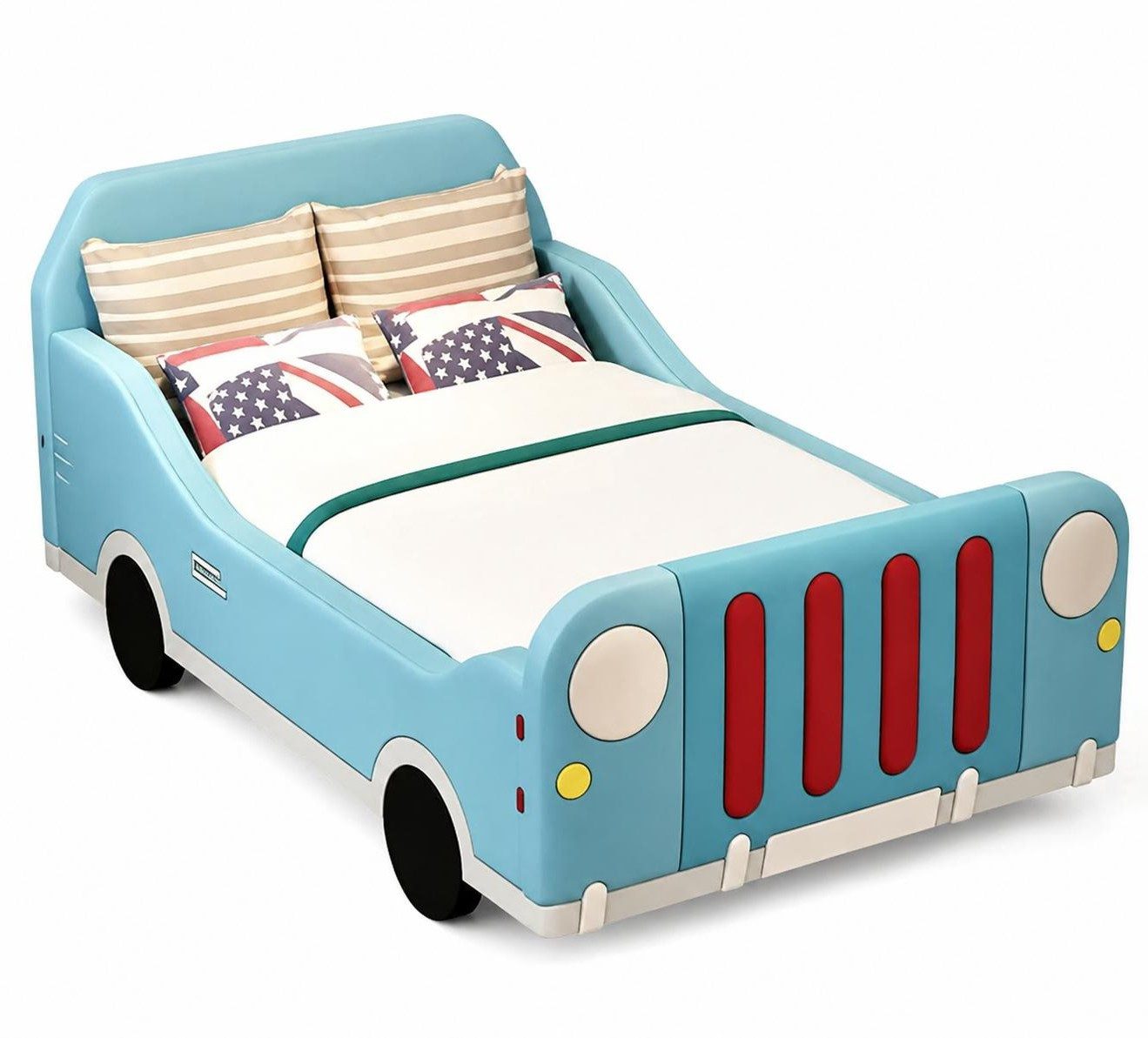 Xlmoebel Autobett Blaues Kinderbett im Autobett-Design für Jungen und Mädchen, Made in Europa