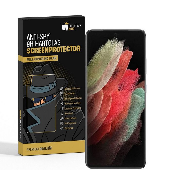 Protectorking Schutzfolie 1x 9H Panzerglas für Samsung Galaxy S23 Plus ANTI- (1-Stück 1-Set) FULL SCREEN 9H Tempred Panzerglas ANTI-SPY PRIVACY BLICKSCHUTZ
