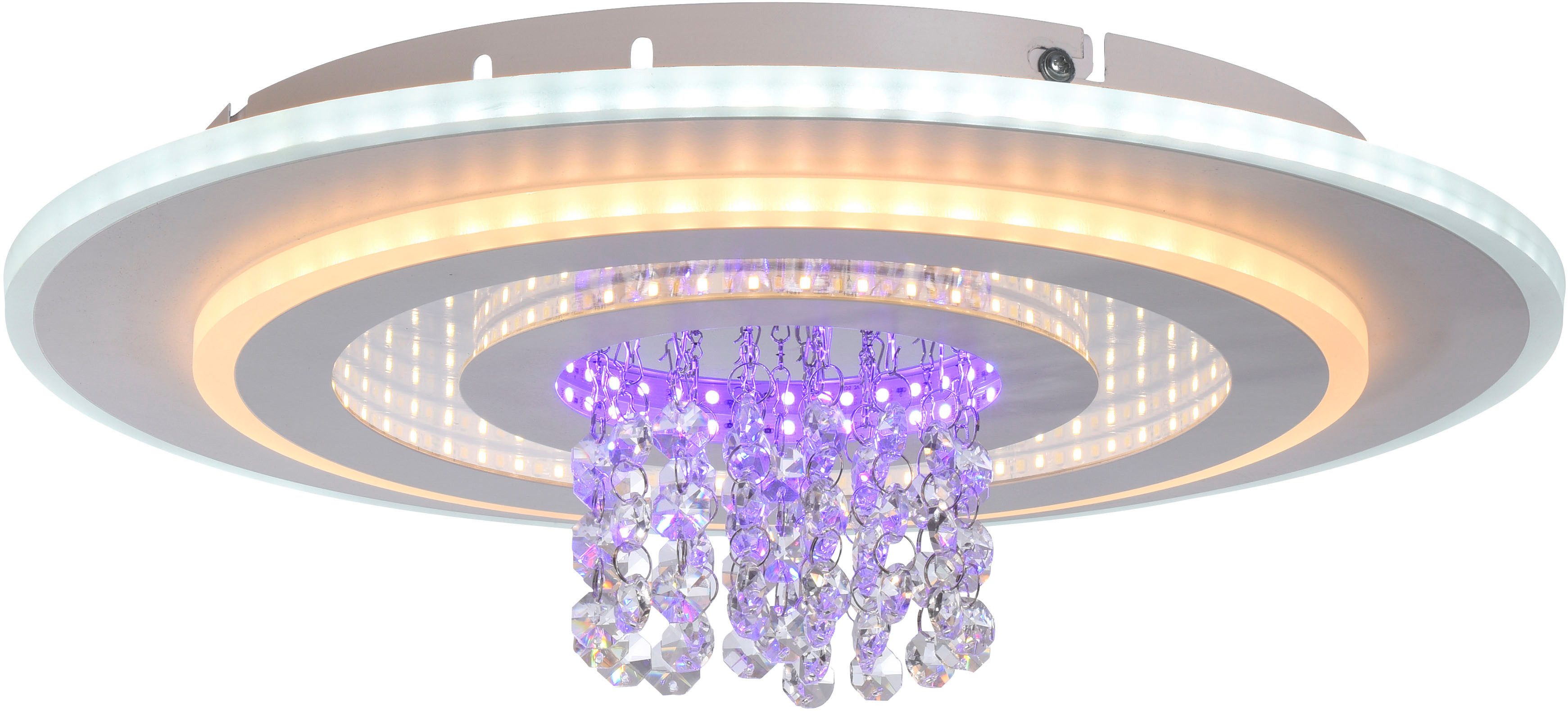 JUST LIGHT LED Deckenleuchte TOLAGO, CCT - über Fernbedienung, LED fest integriert, warmweiß - kaltweiß, CCT+RGB, stufenlos dimmbar, separat steuerbar, IR-FB., Memoryfunktion