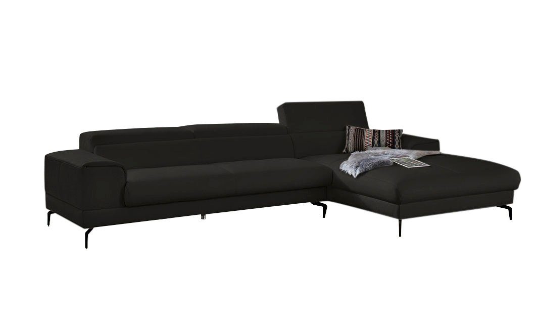 W.SCHILLIG Ecksofa piedroo, Designsofa mit tollem Sitzkomfort, bequem, L-Form, Kopfteilverstellung, wahlweise mit Sitztiefenverstellung, Breite 343cm