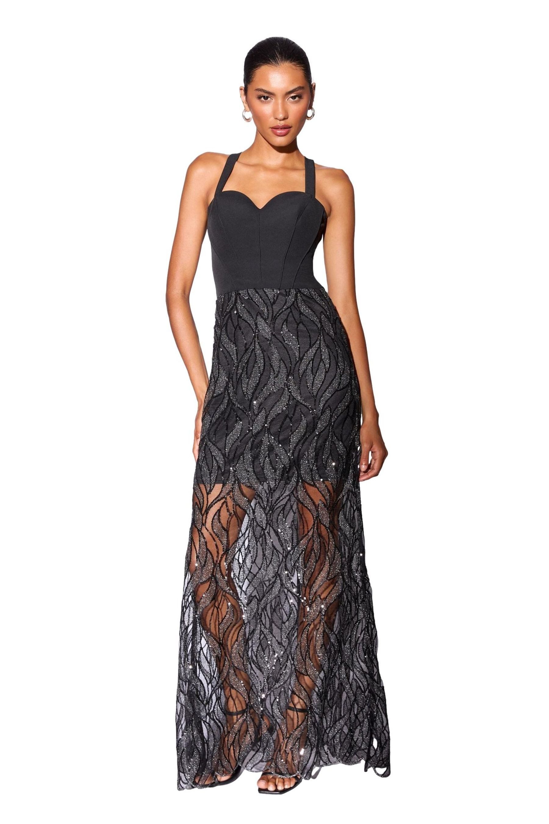 LIPSY Maxikleid Lipsy Maxikleid mit Pailletten, Petite (1-tlg)