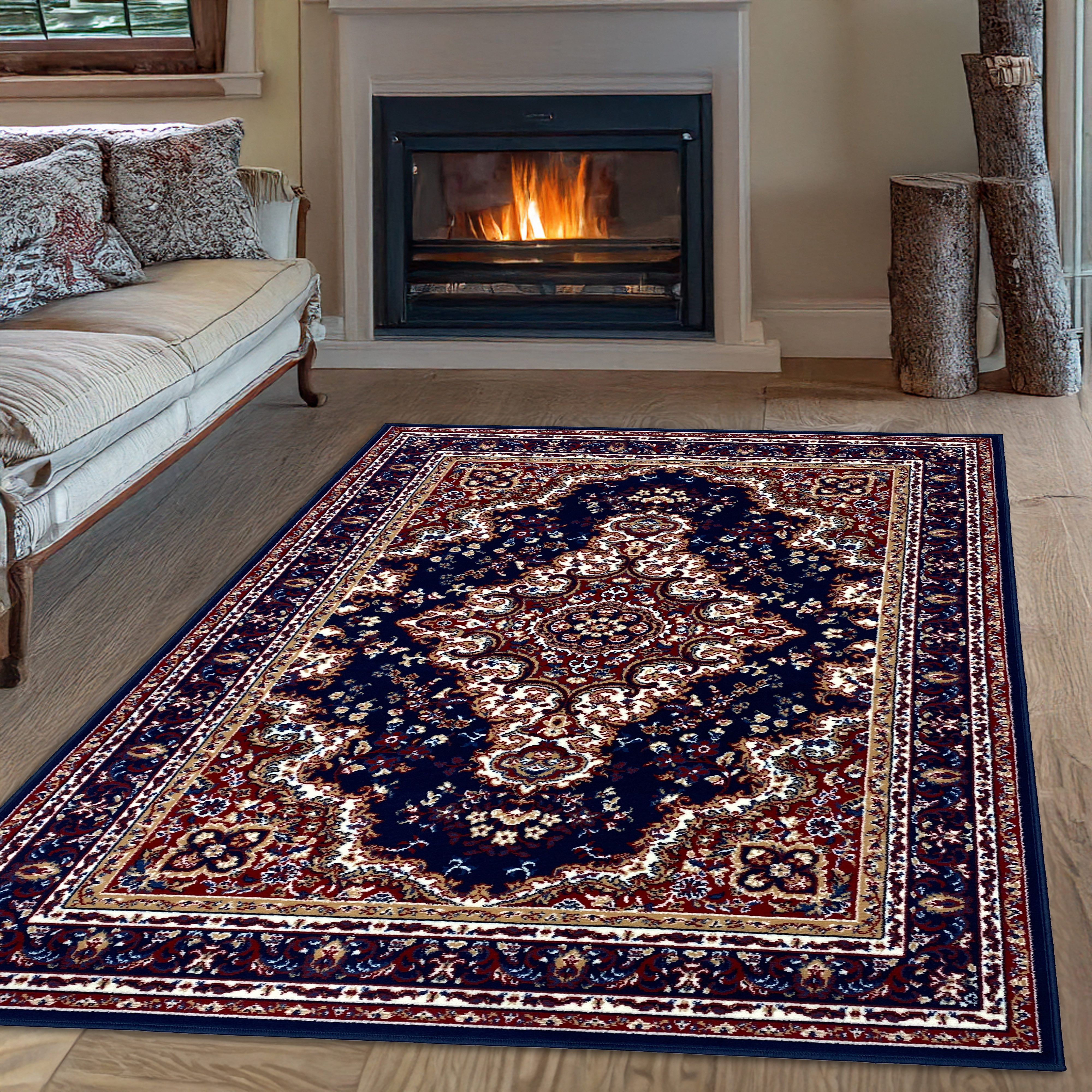 my home Teppich Oriental, Made in Belgium, rechteckig, Höhe: 7 mm, Orient-Optik, mit Bordüre, Teppich, Kurzflor, Weich, Kundenliebling