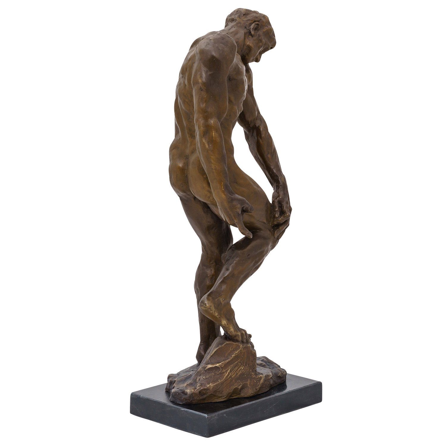 Aubaho Bronzeskulptur Stat Skulptur Rodin, Kopie, Bronze Figur Antik-Stil nach Adam im