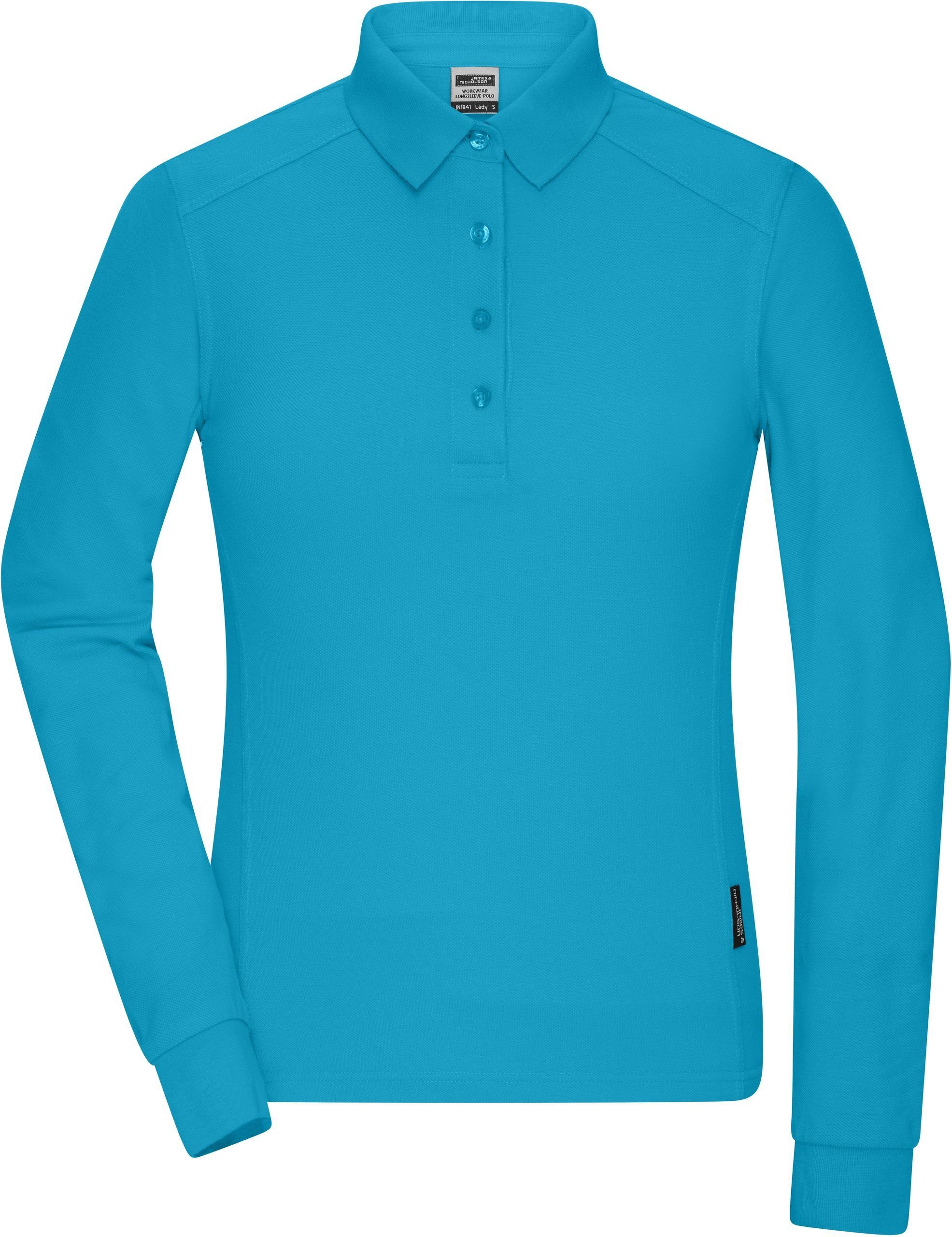 Nicholson langarm Workwear Poloshirt James Damen & TURQUOISE Polo