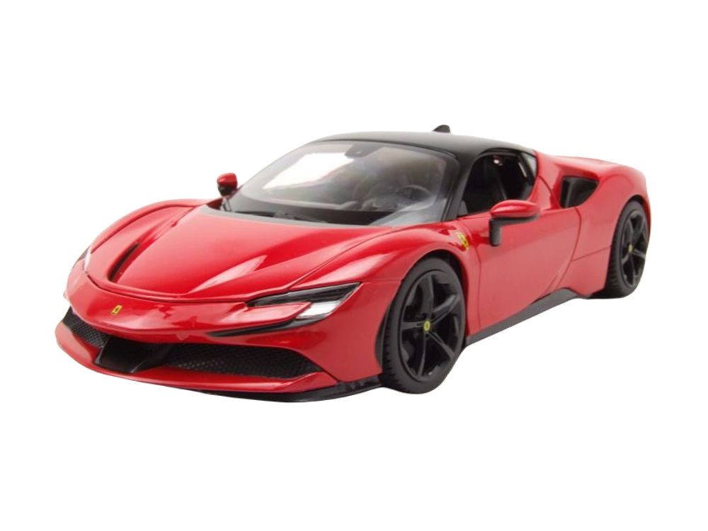 Bburago Modellauto Ferrari SF90 Stradale Hybrid 2019 rot, Maßstab 1:18