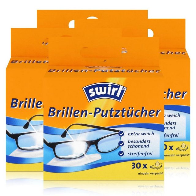 Swirl Swirl Brillen Putztücher 30 stk. Tücher – Mit Anti-Beschlag-Effekt (4e Reinigungstücher