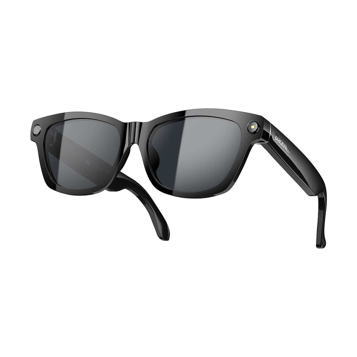 blackview LED-Brille AI BV100 Smarte Audio-Sonnenbrille mit 8MP Kamera & KI-Assistent ENC-Telefonie, 1200P Video, KI-Assistent, 5h Akku, Open-Ear Audio