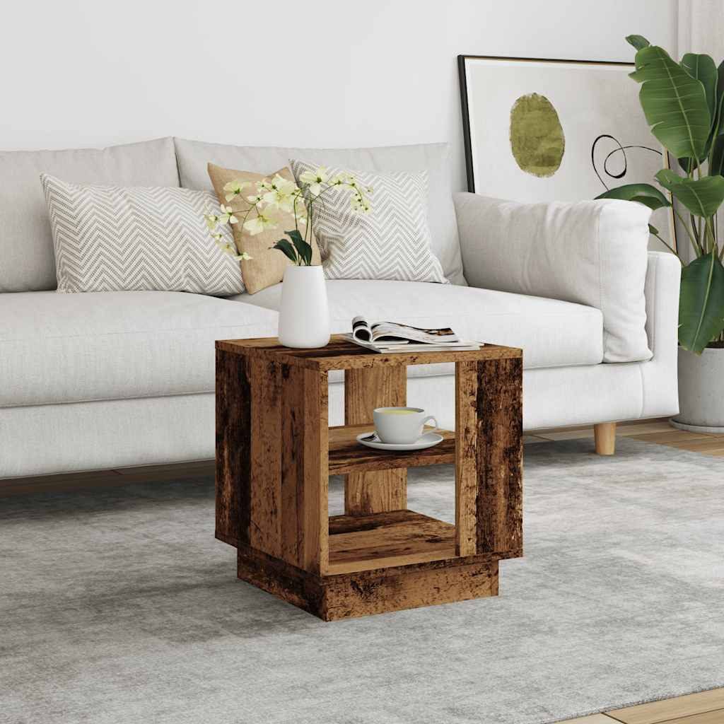 vidaXL Couchtisch Couchtisch Altholz-Optik 40x40x43 cm Holzwerkstoff (1-St)