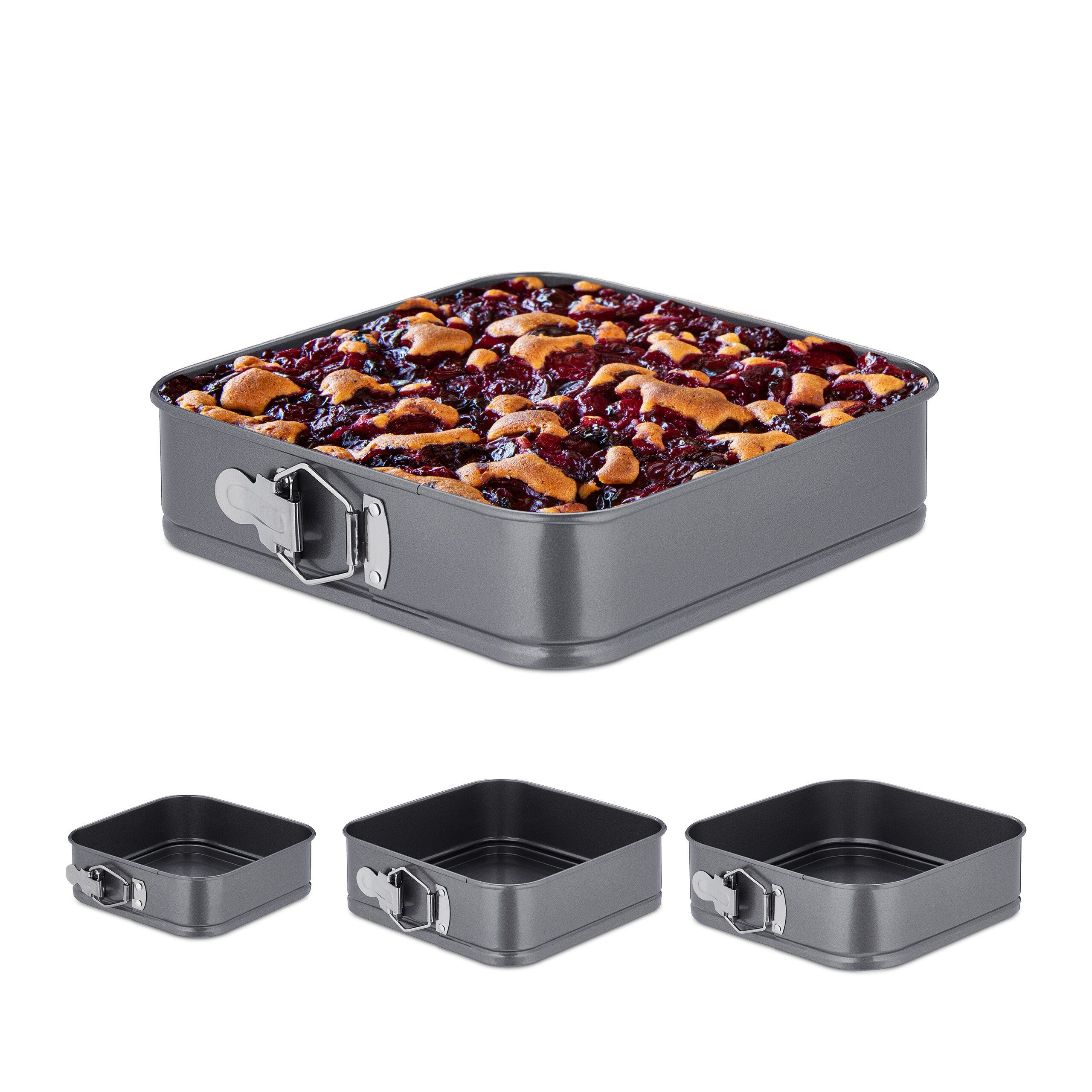 relaxdays Springform 4er Set quadratisch, (4-tlg)