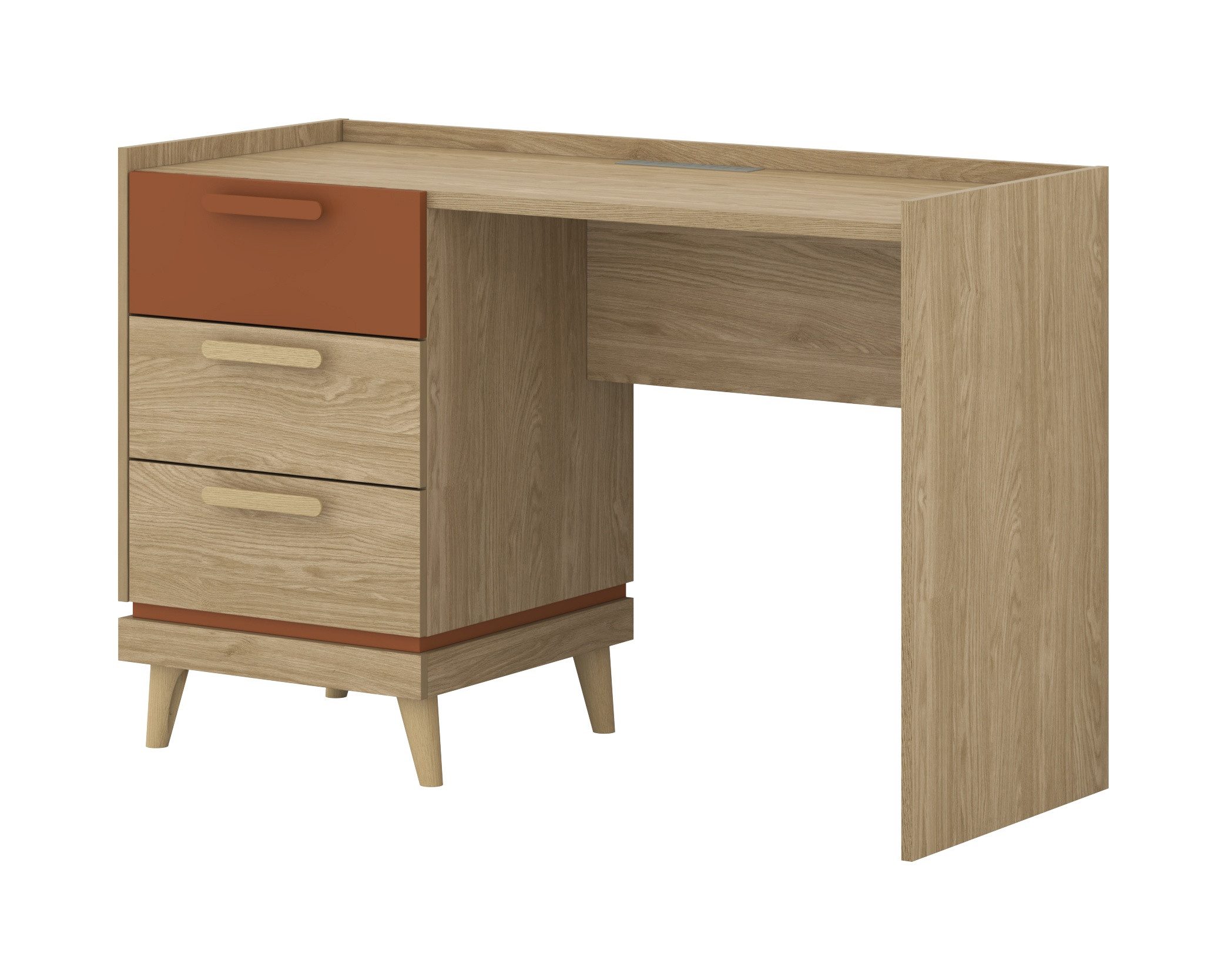 Masseno Schreibtisch ACARA 120 x 79,5 cm mit 3 Schubladen Eichefarben