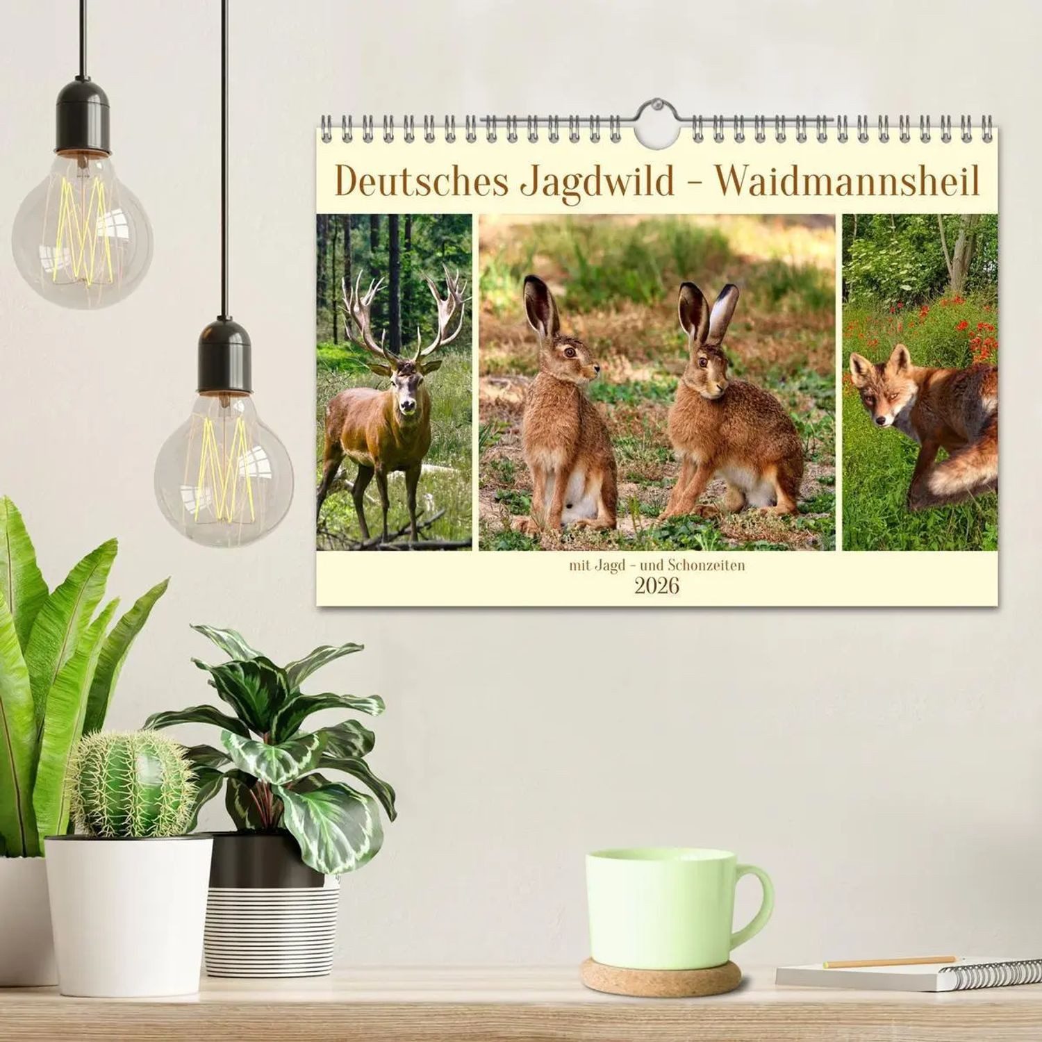 CALVENDO Wandkalender Deutsches Jagdwild - Waidmannsheil (Wandkalender 2026 DIN A4 quer),...