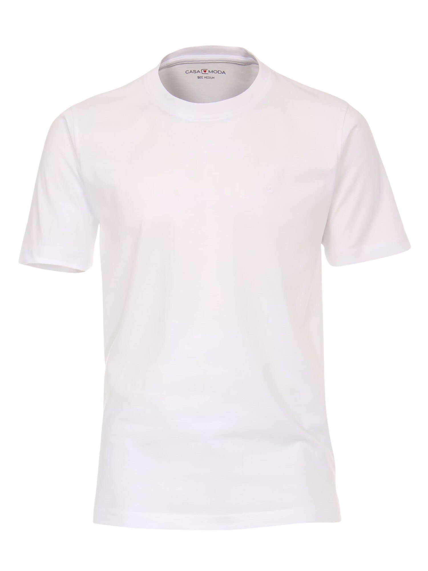 (2-tlg) Shirt im CASAMODA Herrenshirt weiß Pack T-Shirt mit 2er