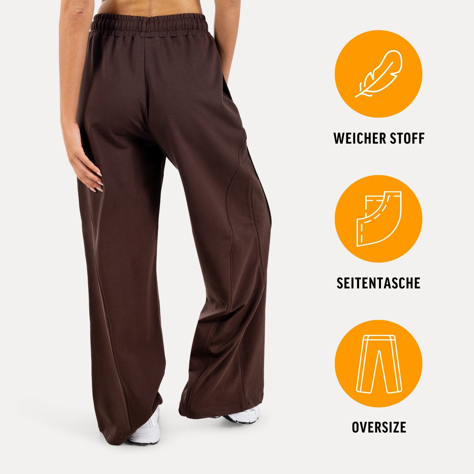 Smilodox Jogginghose Ylena, Sweatpants Damen, Loose Fit, Wide Leg mit Tunnelzug, Sport Elastischer Bund, Kordelzug, weites Bein, Logo, Gym & Homewear