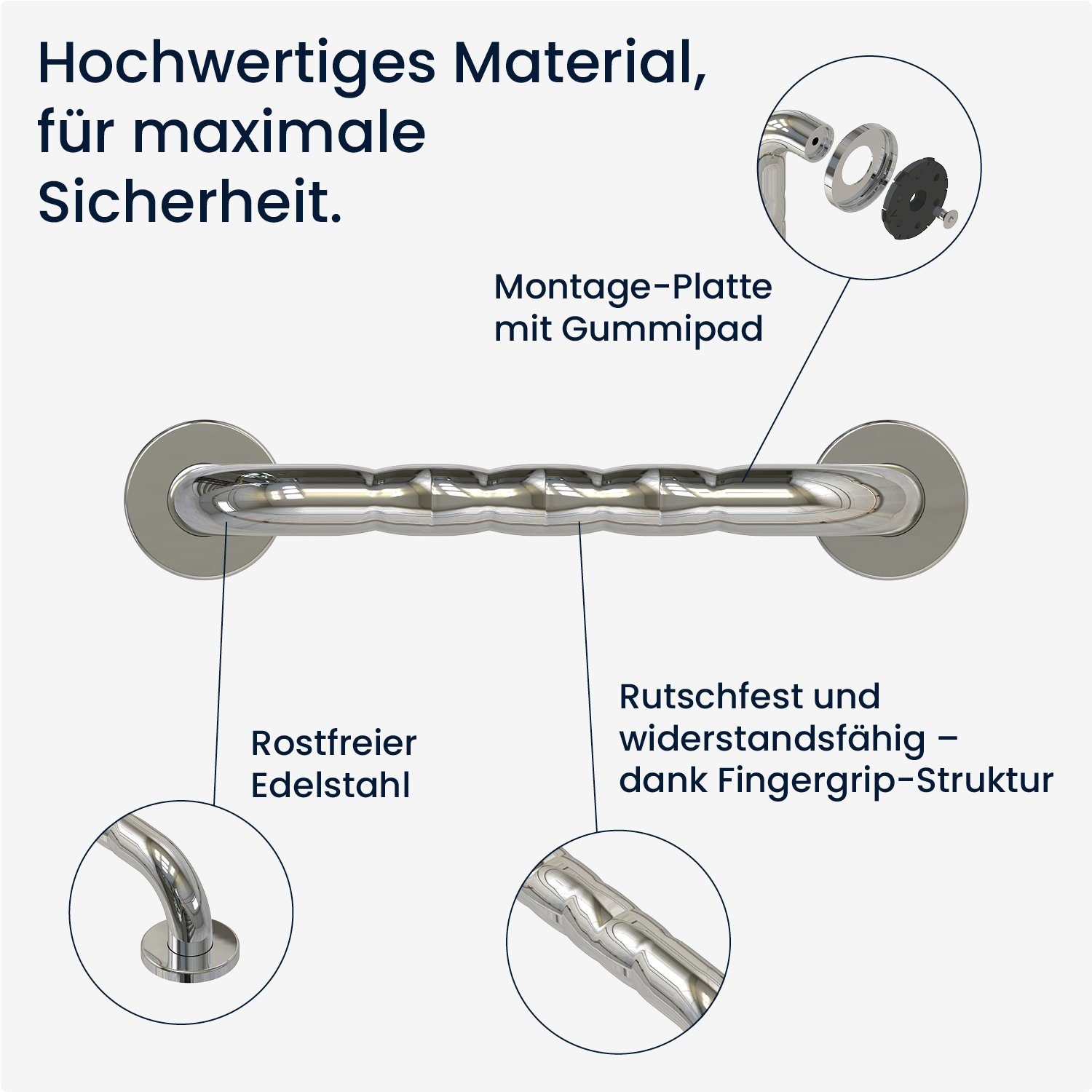 flexilife Haltegriff Wandgriff für Senioren, stabiler Badewannengriff Haltegriff Duschgriff – Bild 4 von 5