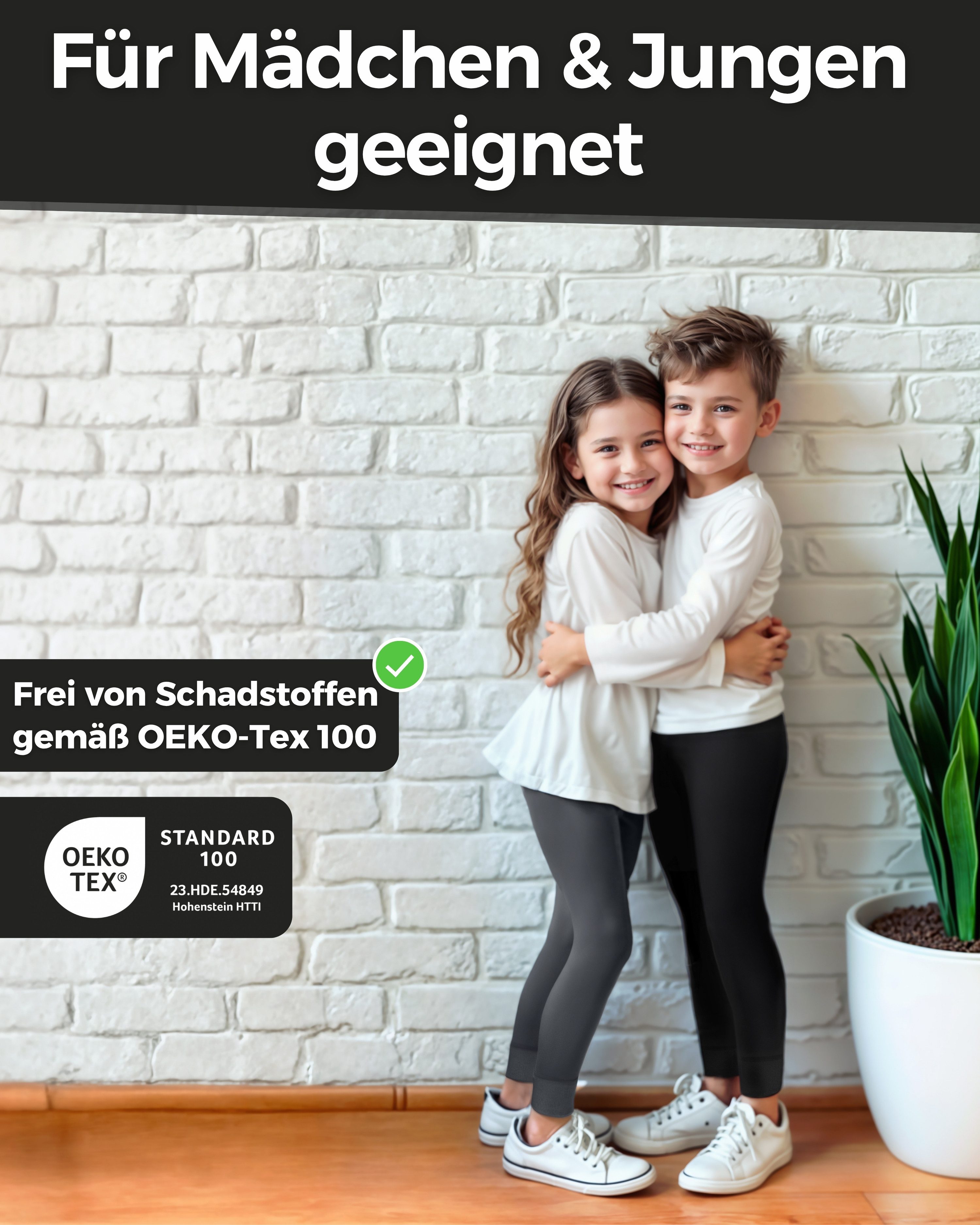 MEDOLY Thermoleggings für Kinder (2er-Pack) mit angerauter Innenseite - für Mädchen & Jungen – Bild 3 von 4