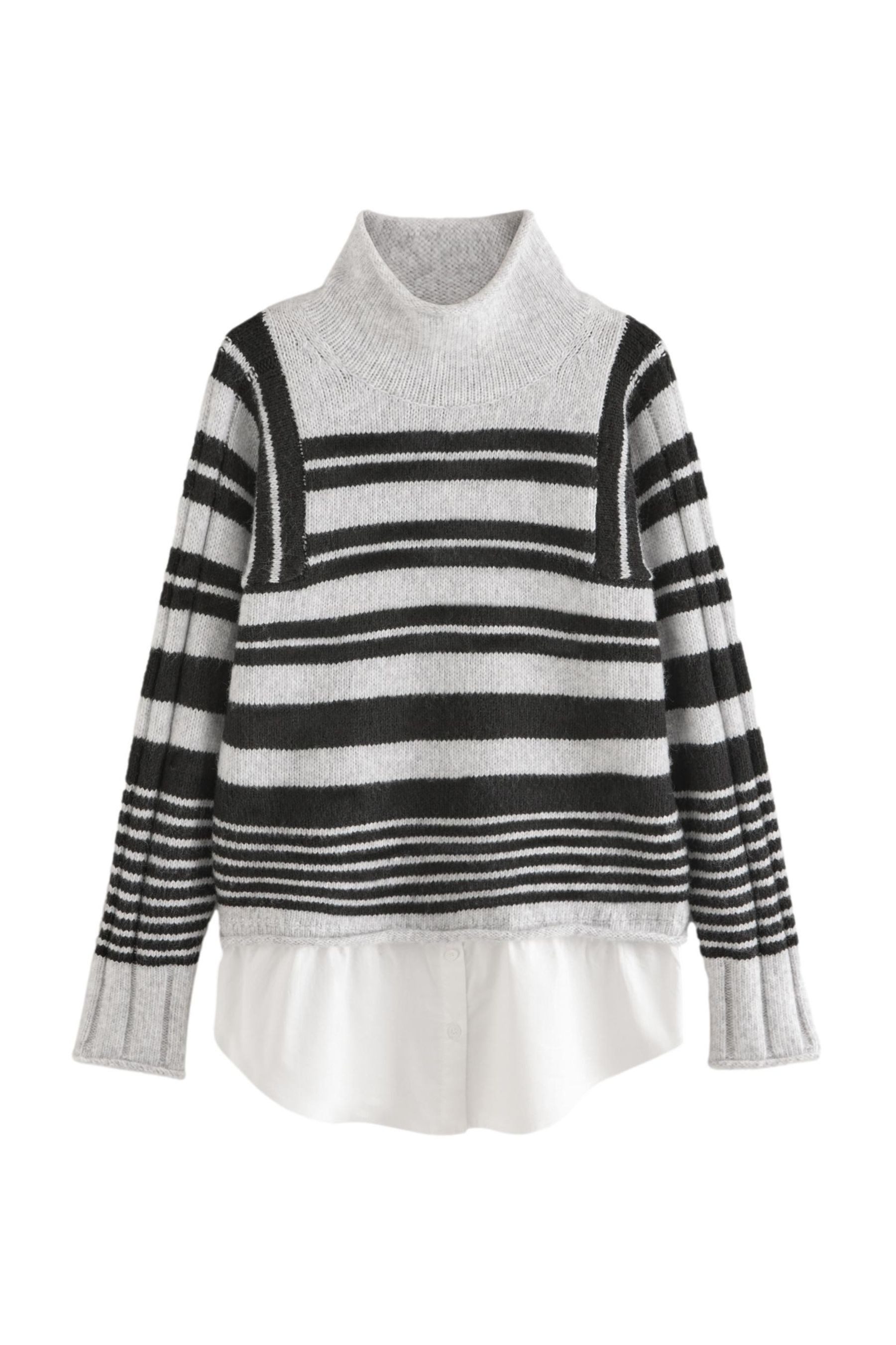 Next Strickpullover Strickpullover mit Hemdeinsatz und günstig online kaufen