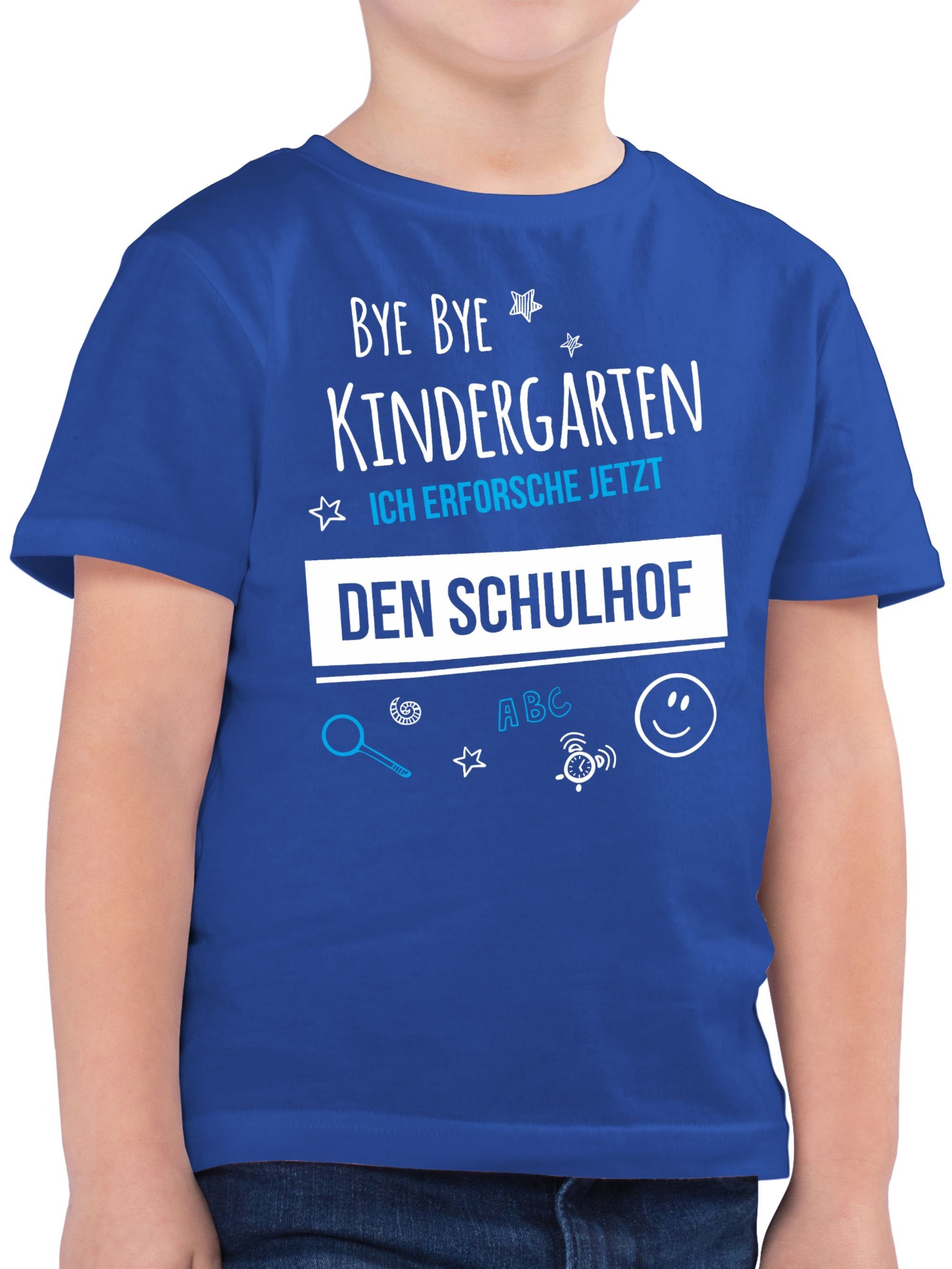 Shirtracer T-Shirt Bye Bye Kindergarten Einschulung Schulhof Einschulung Junge Schulanfang Geschenke 2 Royalblau