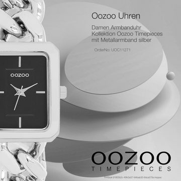 OOZOO Quarzuhr Oozoo Damen Armbanduhr Timepieces Analog, (Analoguhr), Damenuhr rechteckig, groß (ca. 31x24mm) Metallarmband, Fashion-Style