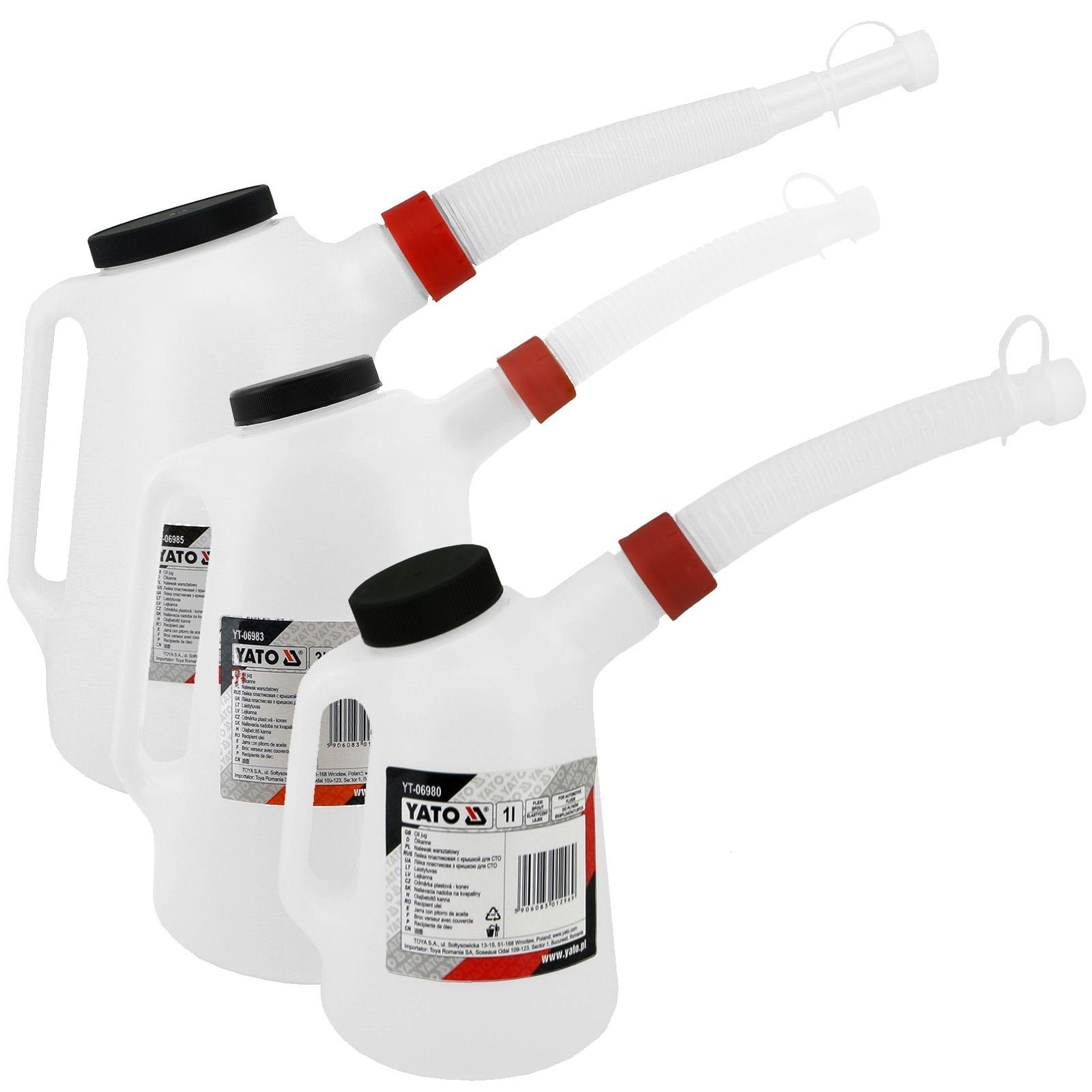 Yato Ölkanne Ölkannen Set 1, 3, 5 Liter Behälter mit flexiblen Ausgießer, (3er Set)