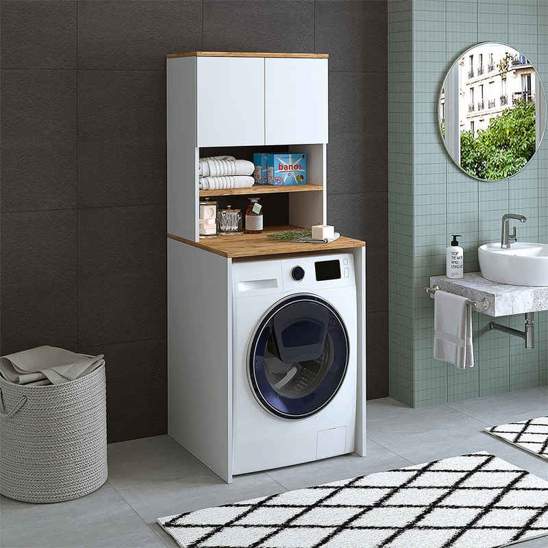 Roomart Waschmaschinenumbauschrank (Badezimmer Waschmaschinenschrank, Waschmaschinenüberbau, Waschturm)