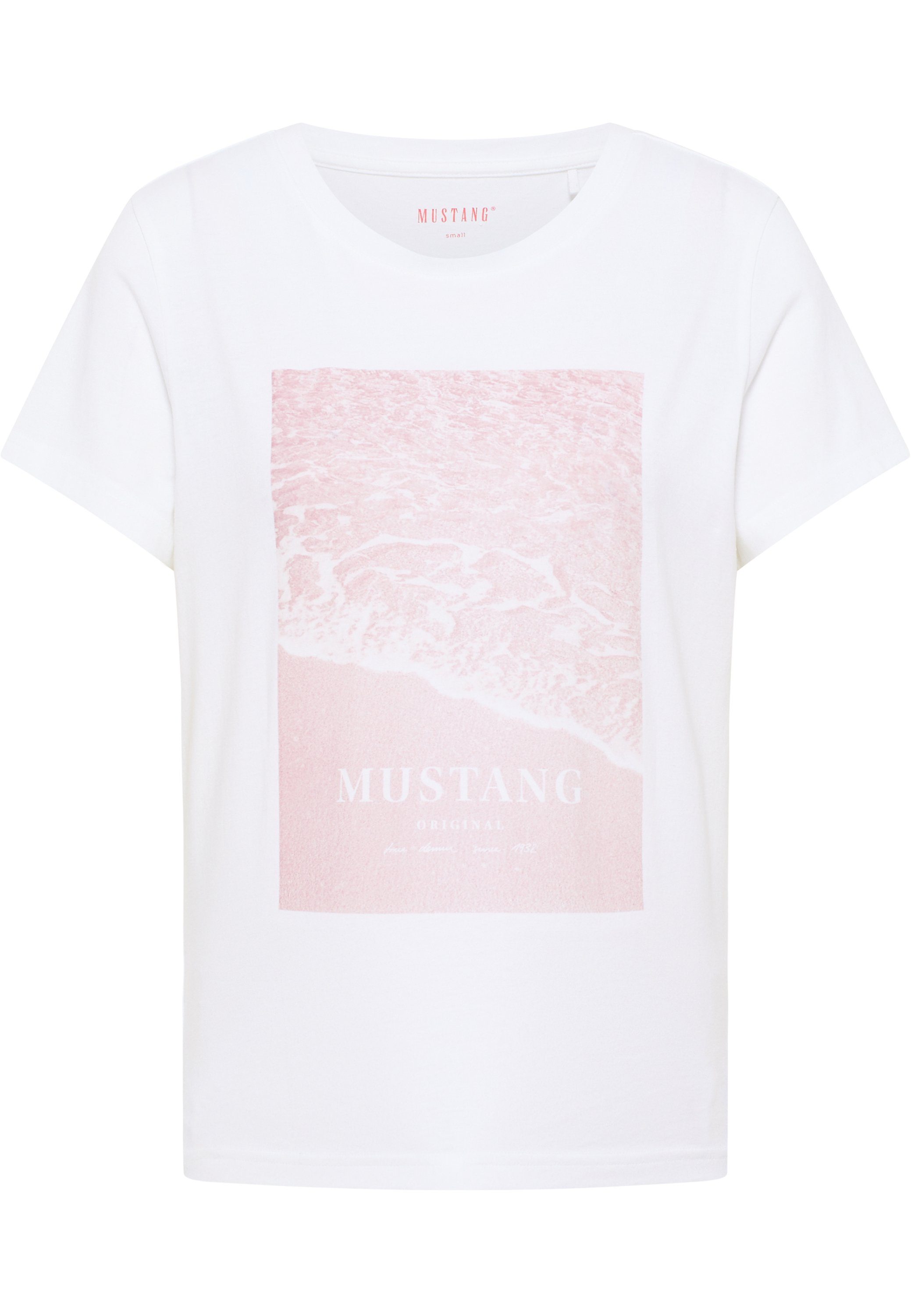 Mustang MUSTANG Fotoprint Großer T-Shirt Kurzarmshirt T-Shirt,