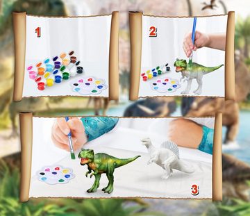 Pickwoo Spielfigur, (56-tlg), 3D Dinosaurier Malset DIY mit Spielmatte&Bäume