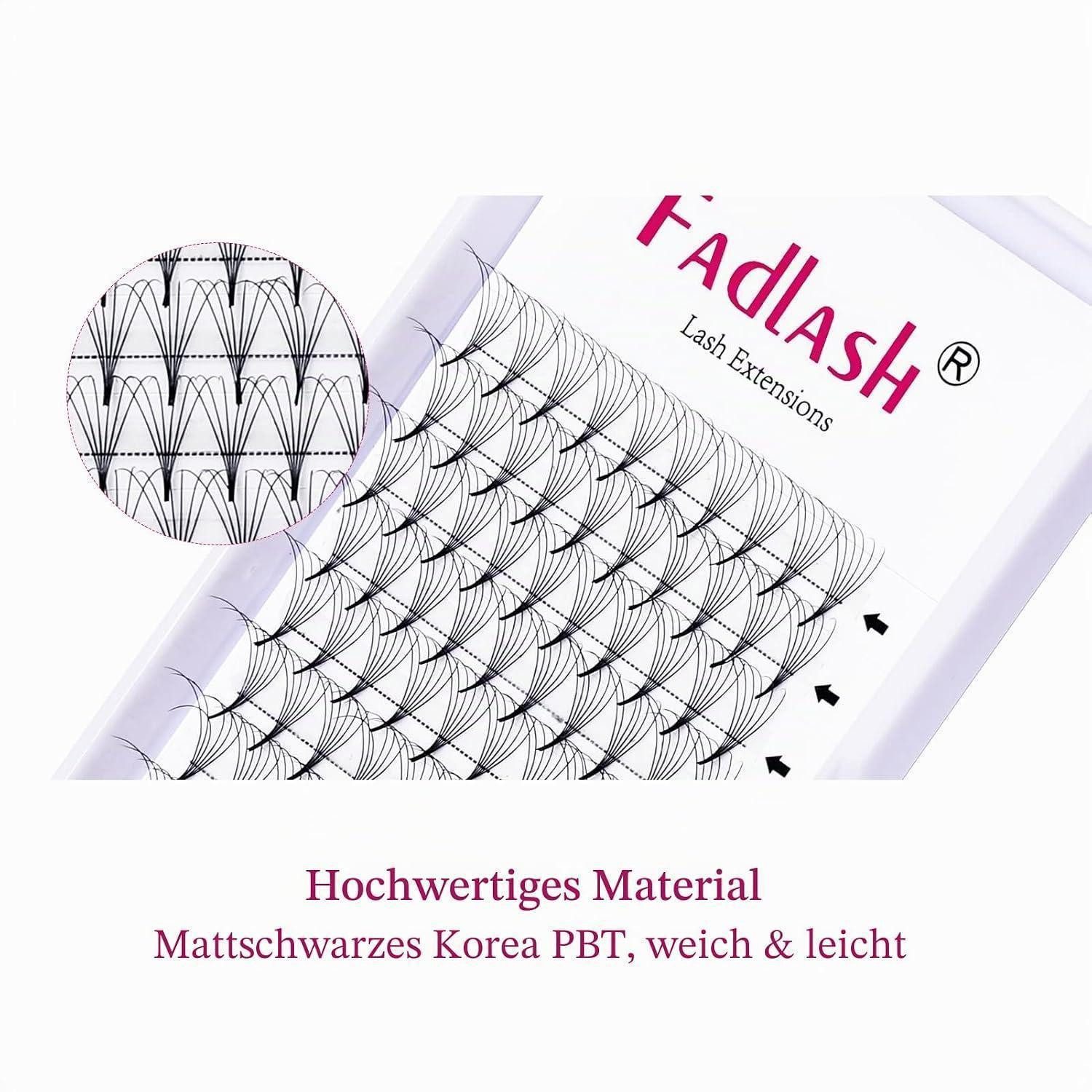 LuxusKollektion Einzelwimpern Wimpernverlängerung 6D 0.07mm C-Curl 10mm Schwarz