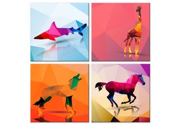 Artgeist Wandbild Geometric Animals (4 Parts)
