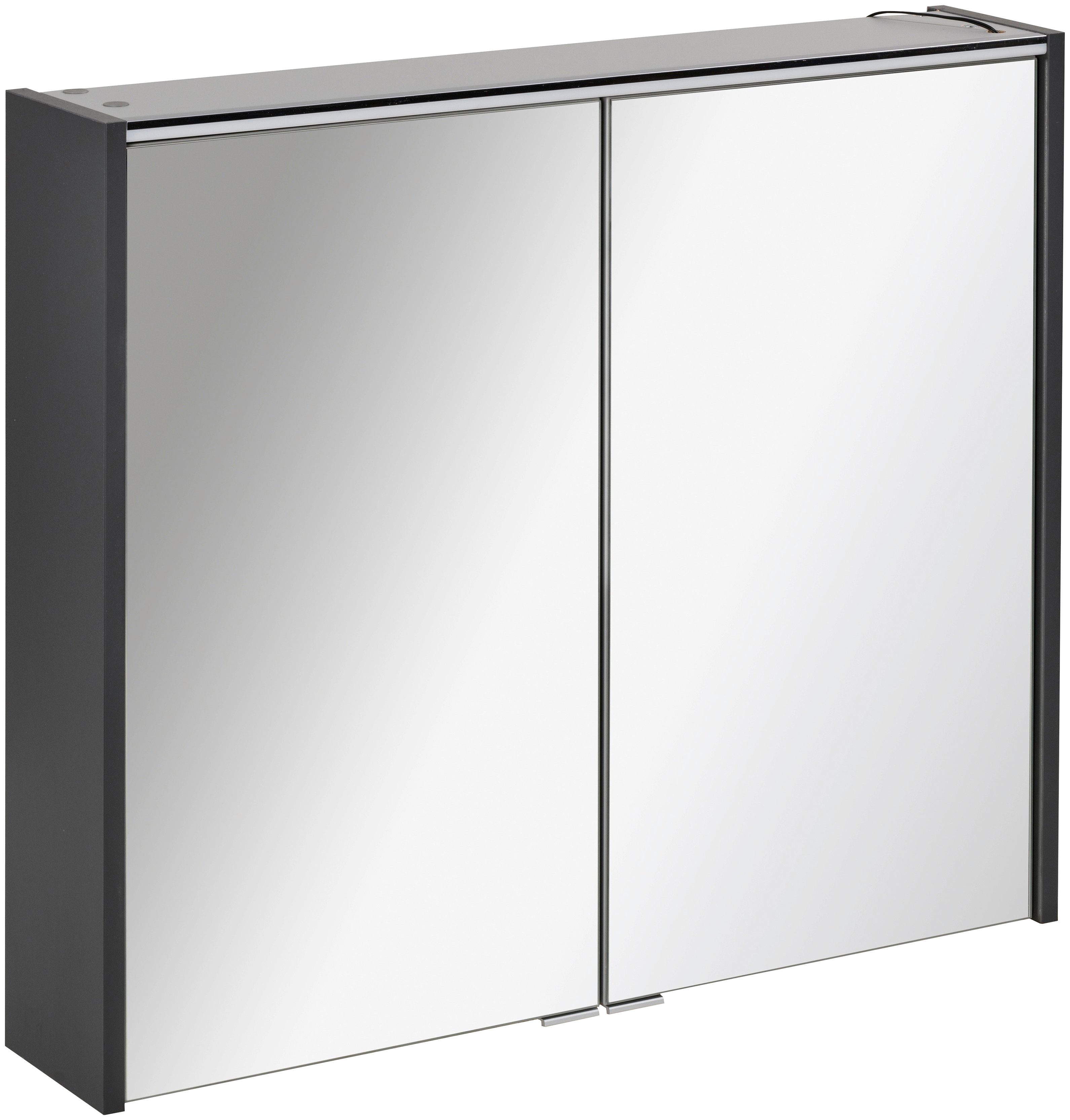 FACKELMANN Spiegelschrank Denver Badmöbel 2 Glaseinlegeböden, Schalter, Steckdose