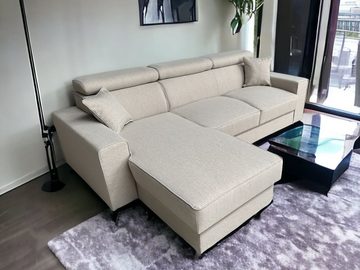 MOEBLO Ecksofa ROSALINE, Couch für Wohnzimmer, Schlafsofa Sofagarnitur Sofa Eckcouch L-Form Wohnlandschaft, Universelle Ottomane, mit Schlaffunktion und 2x Bettkasten, (BxHxT): 249x98x165 cm