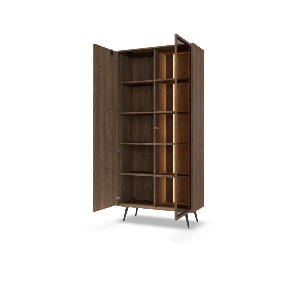 yourhouse24 Vitrine AMARO 94cm – Eiche Dunin mit Lamellen & Rauchglas inkl. LED – Bild 4 von 5